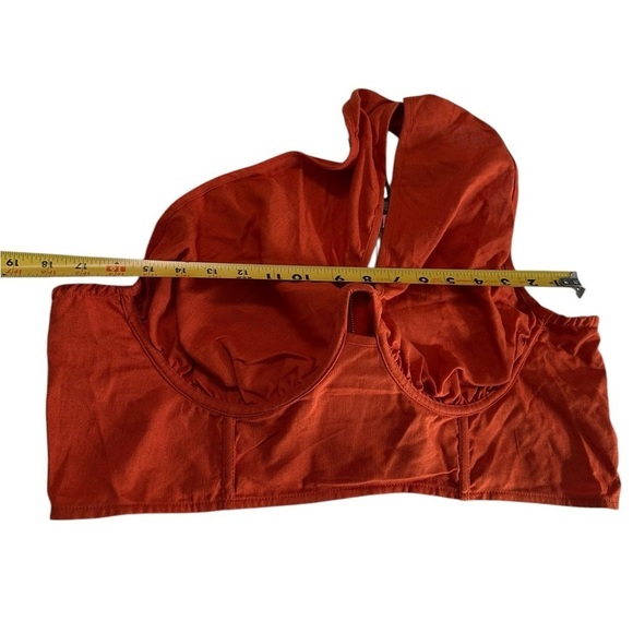 Pretty little thing Plus Rust One Shoulder Corset Top Size 14 NWT - Picture 12 of 17